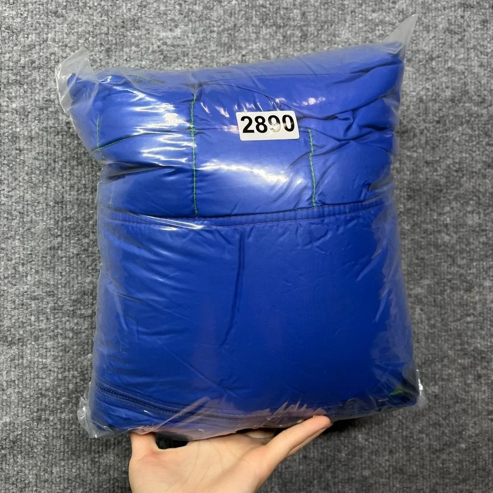 Slalom Ski Wear Goose Down Puffer‎ Jacket Blue Belted Winter Outdoor USA Made